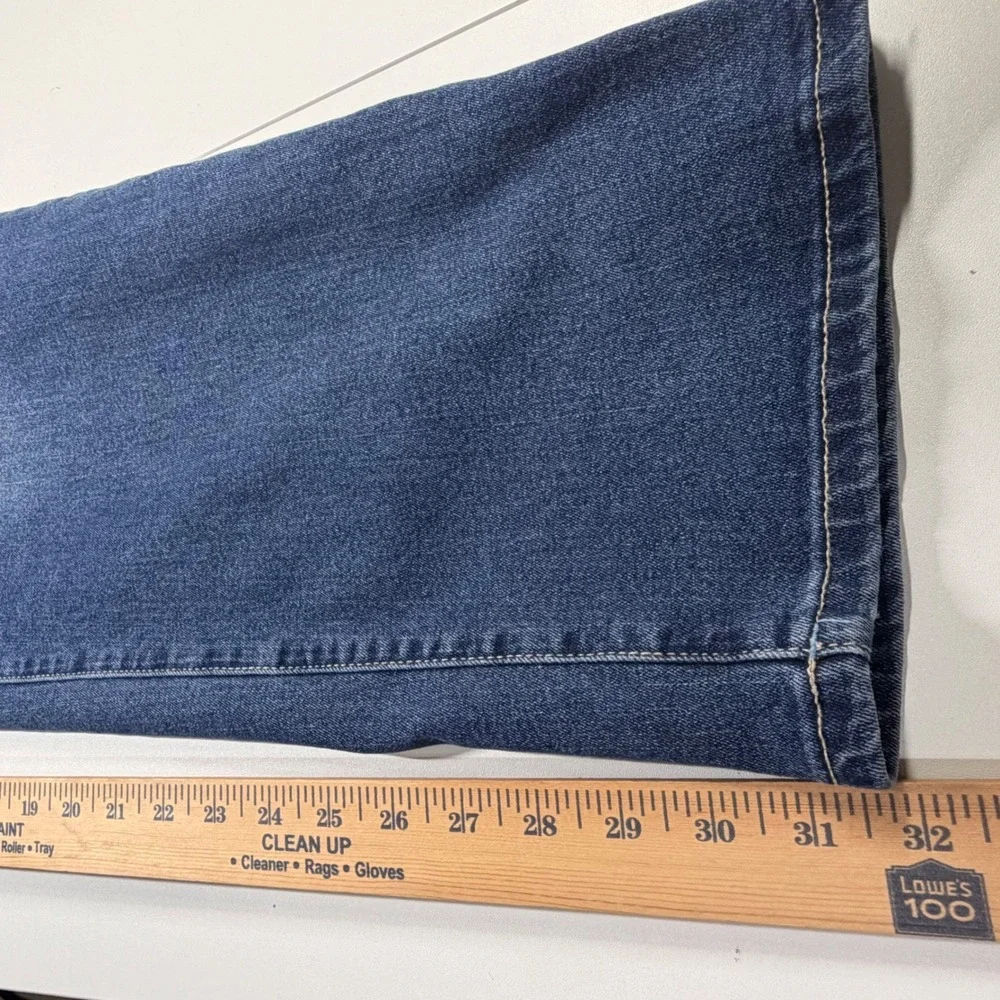True Religion Bobby Relaxed Baggy Jeans Mens 36 Blue Applique Denim Streetwear